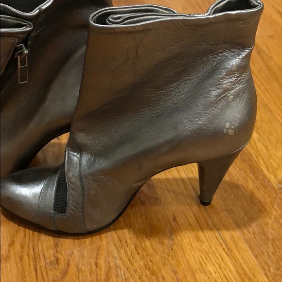Silver Ankle Cross Zip Booties - Picture 6 of 10
